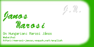 janos marosi business card